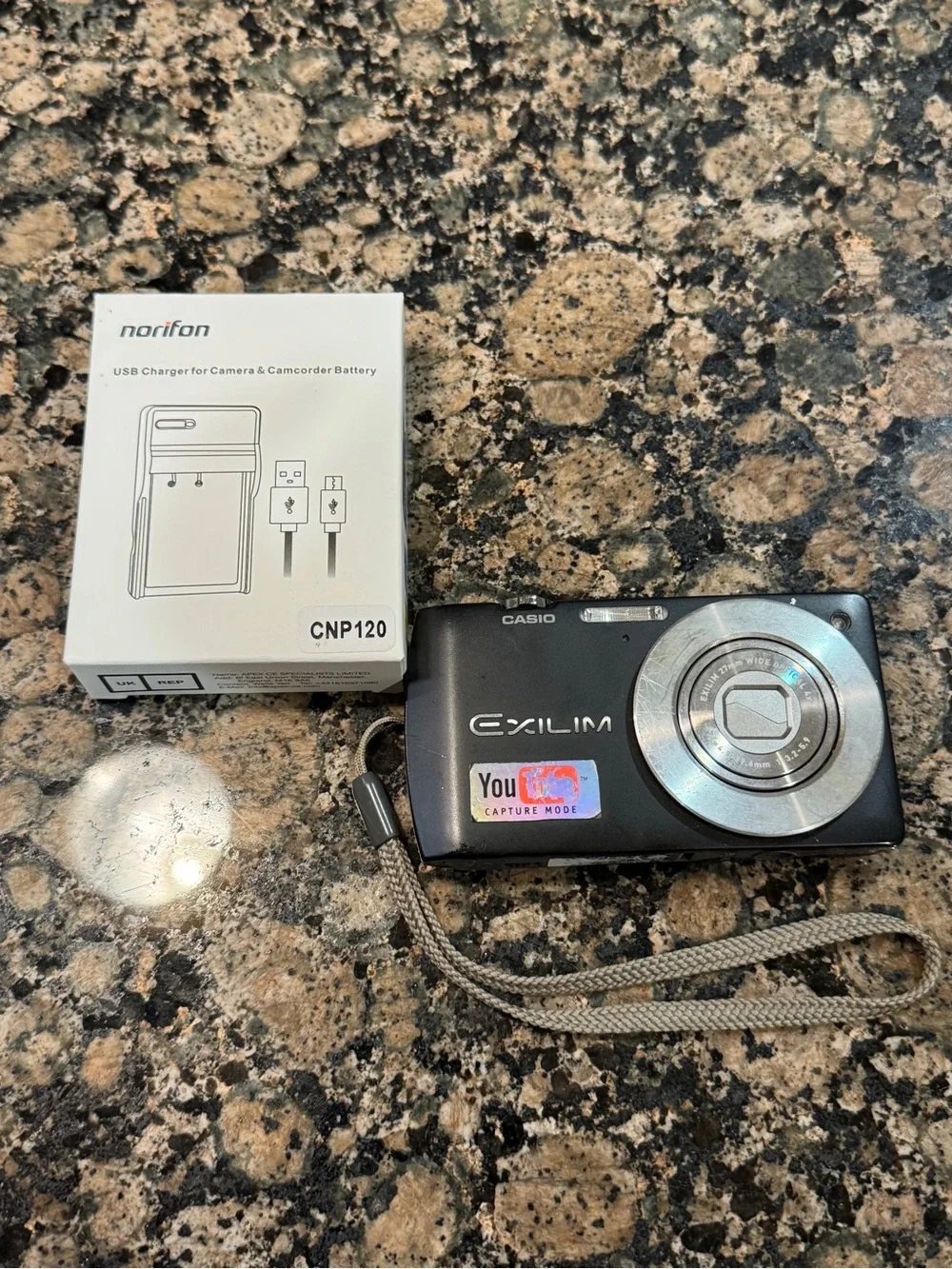 Casio Exilim Compact Digital Camera in Black with Silver Lens Ring